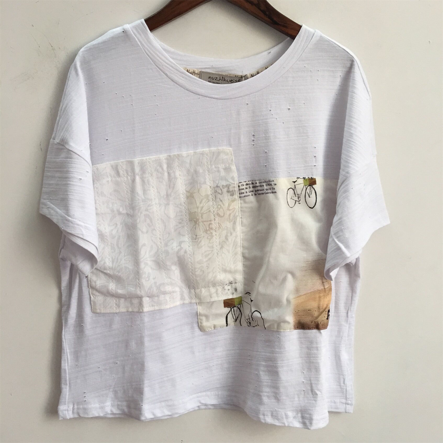 (100元5件)女子*huise夏装品牌清仓棉破洞短袖T恤N18X111215