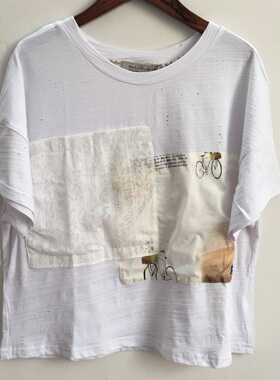 (100元5件)女子*huise夏装品牌清仓棉破洞短袖T恤N18X111215