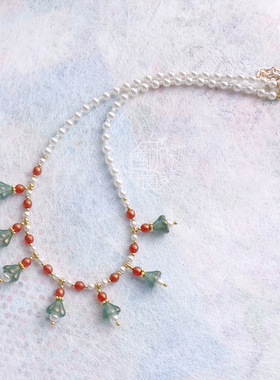 雪冰暖阁 |山茶白羽 古风短款项链璎珞锁骨链汉服旗袍新中式配饰