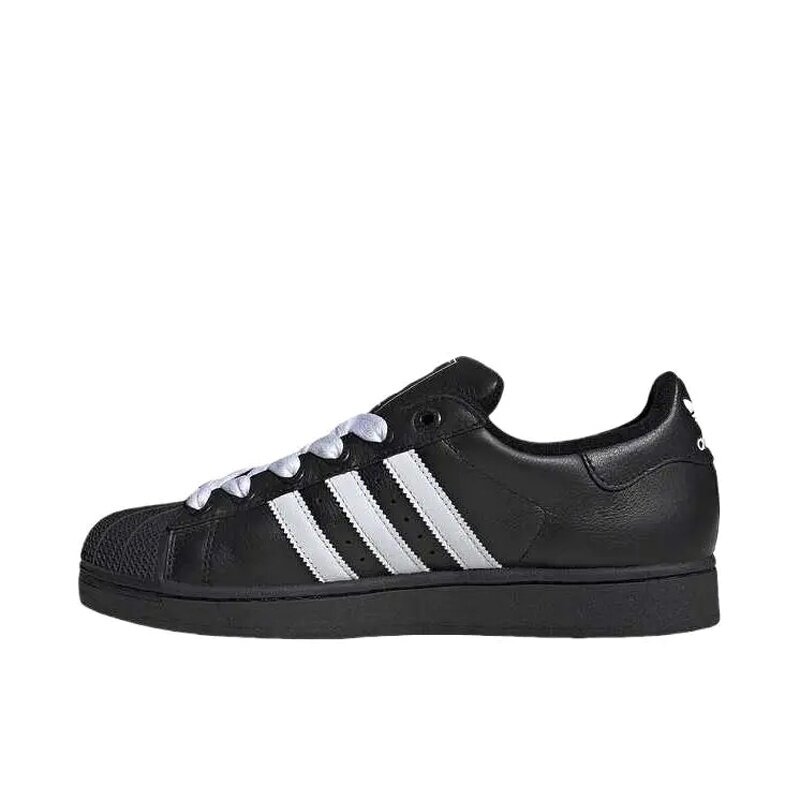 adidas/阿迪达斯三叶草SUPERSTAR II黑白黑武士贝壳头板鞋JI3538