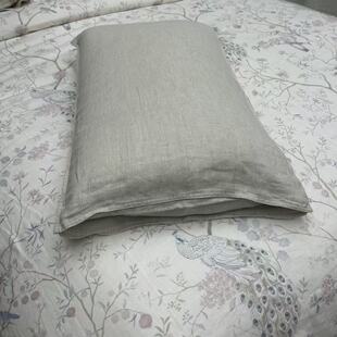 高克重纯汉麻枕套雨露麻枕套纯色简约48x74cm枕头套一对装