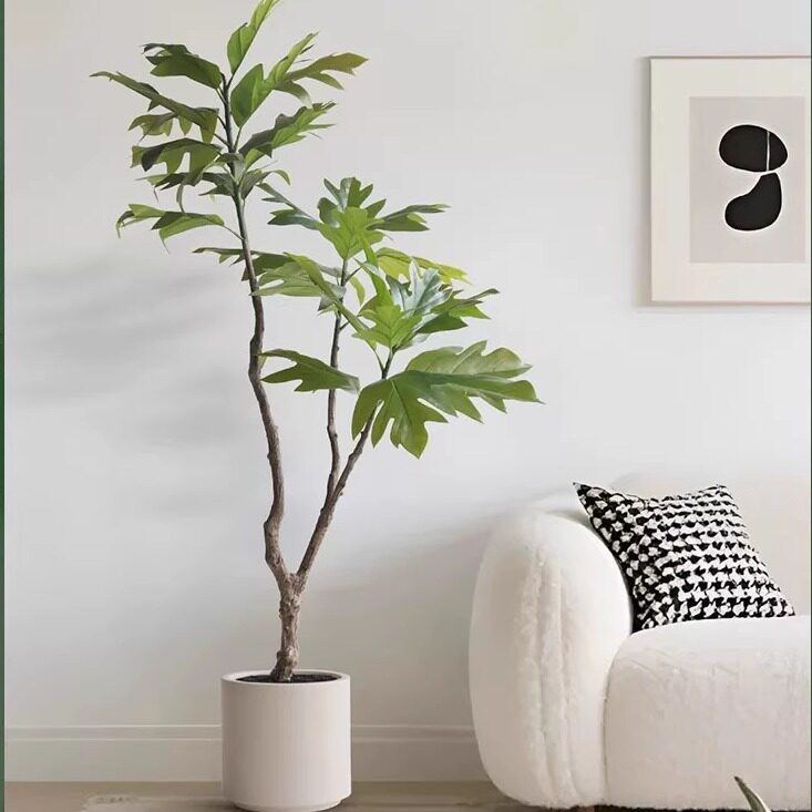 仿真面包树盆栽仿真绿植装饰绿植