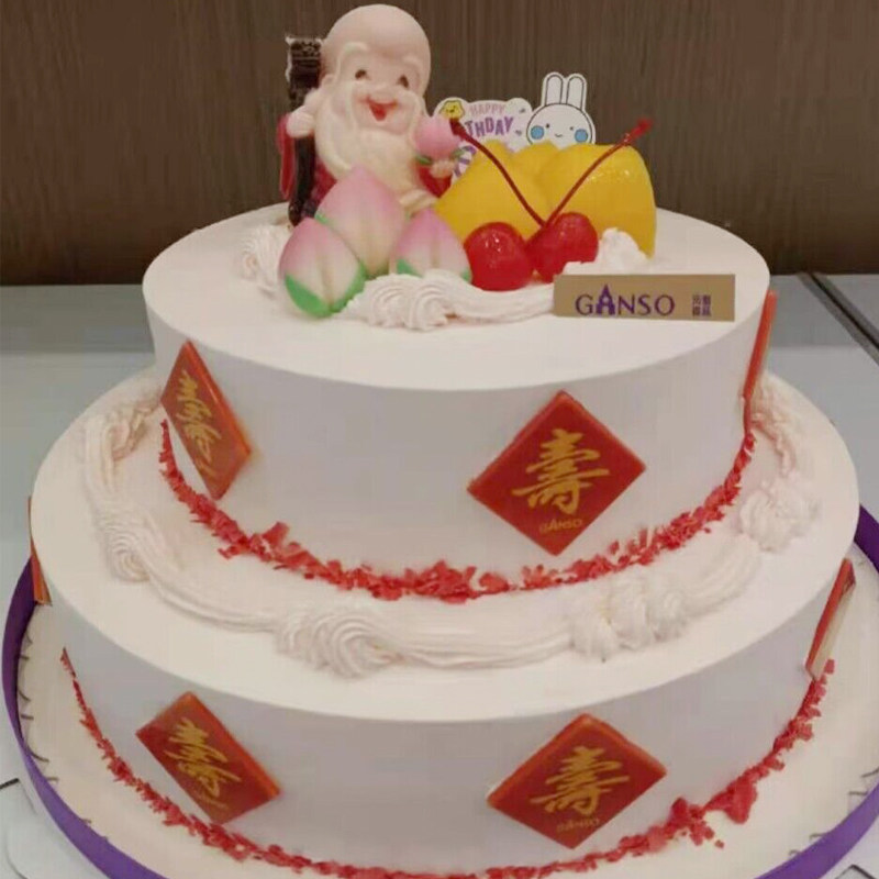 元祖双层祝寿生日蛋糕上海苏州南京杭州重庆成都天津武汉同城配送