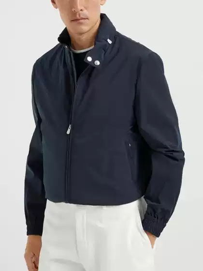 [Old Money Style Bc Edition] Custom Fabric Spring and Autumn New Men's Business Casual Stand-Collar Jacket