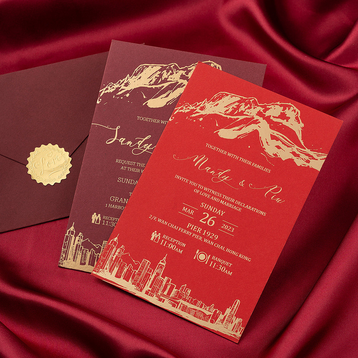 港版繁体字创意烫金请帖2026婚礼结婚高级感定制请柬喜帖小众欧式