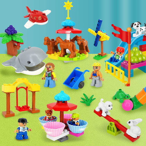 兼容乐高大颗粒游乐园房屋配件