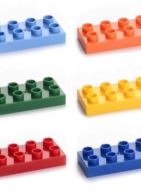 大颗粒拼装积木配件8孔长方形配件薄砖墙砖矮2X4称斤基础散装零件