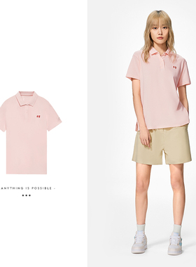 中国李宁女子Polo衫夏季健身系列透气修身运动短袖衬衣APLS058