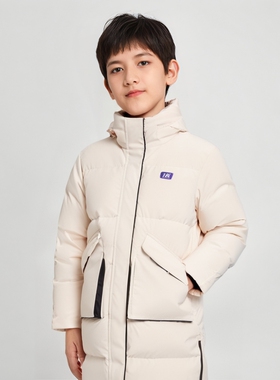 中国李宁青少年加厚羽绒服2024冬季男女儿童宽松鸭绒风衣YYMT050