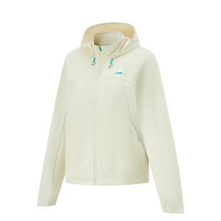 中国李宁2024新品 跑步系列女子连帽透气软壳舒适外套AFDU348