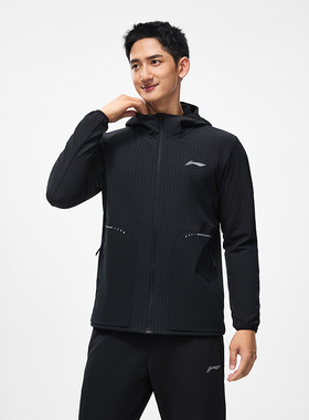 中国李宁外套2023新款男子反光加绒保暖防泼水运动风衣AFDT623