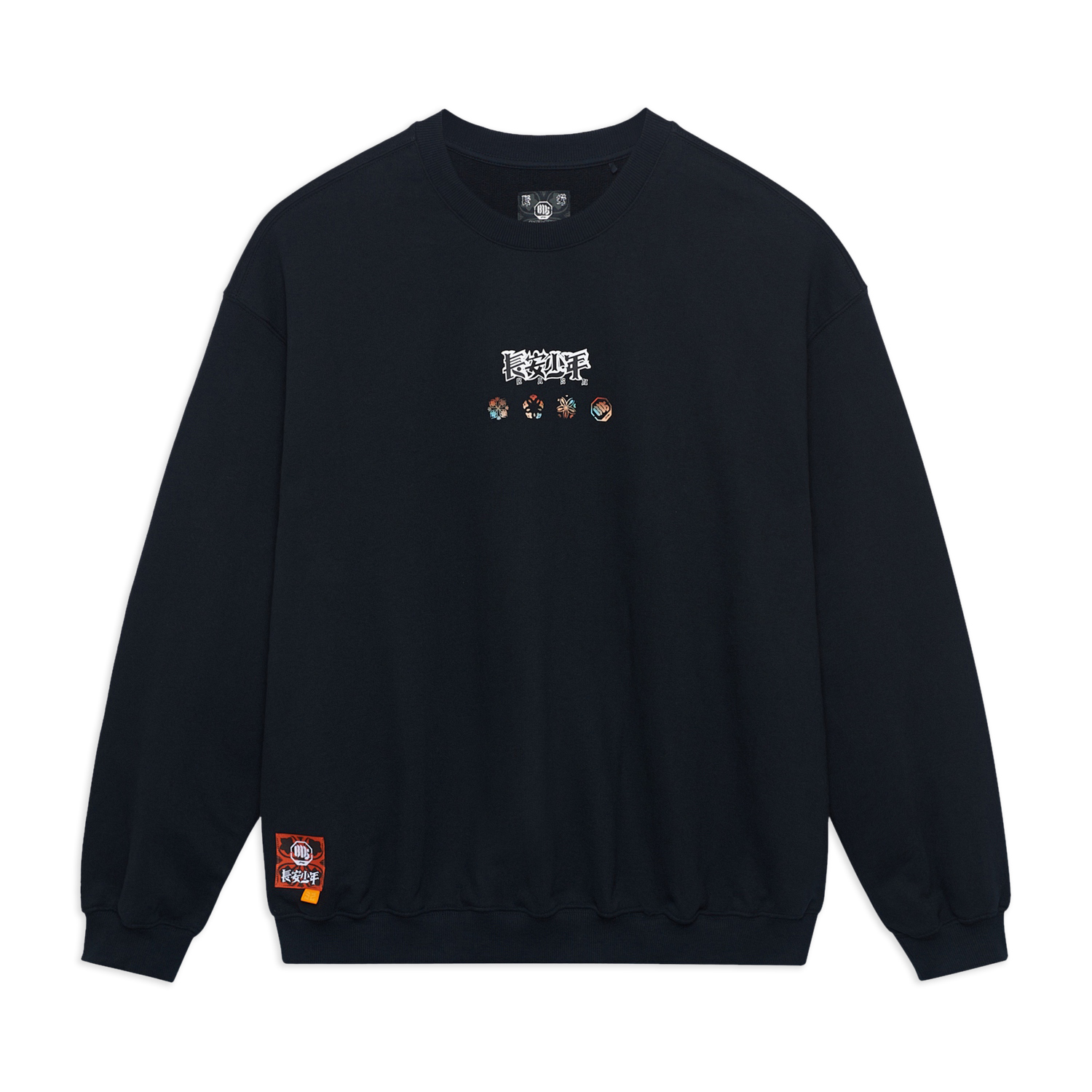 李宁运动男女同款圆领卫衣反伍