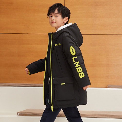 李宁男童中长款常规保暖羽绒服
