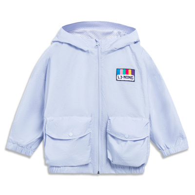 李宁连帽春秋防泼水常规风衣外套