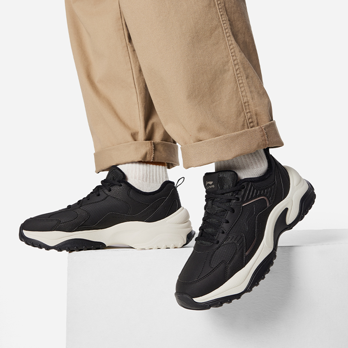 李宁秋季极光男子加绒休闲运动鞋