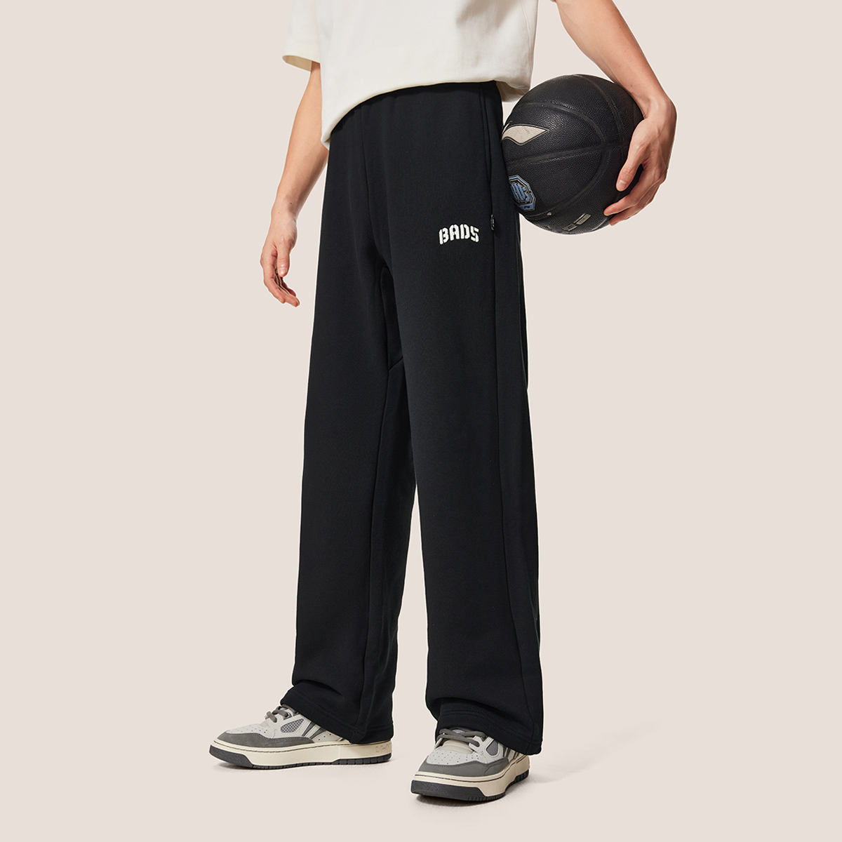 李宁秋季反伍男户外加绒宽松卫裤