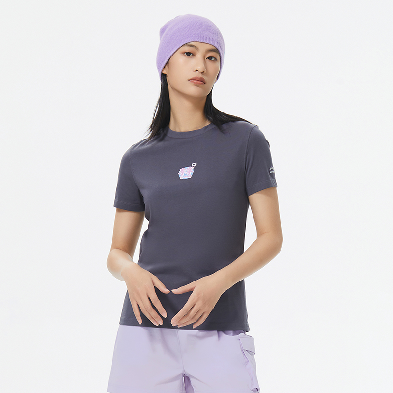 李宁女子透气短袖夏季宽松T恤