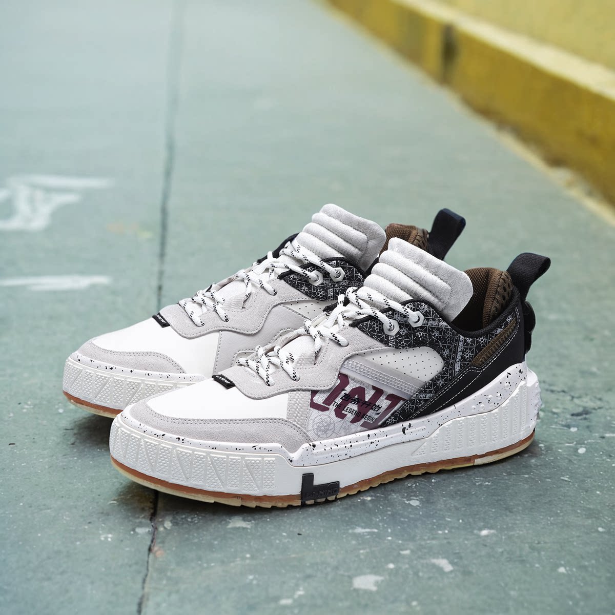 中国李宁新款001 unblock男子传奇开始时尚经典低帮休闲鞋agcq199