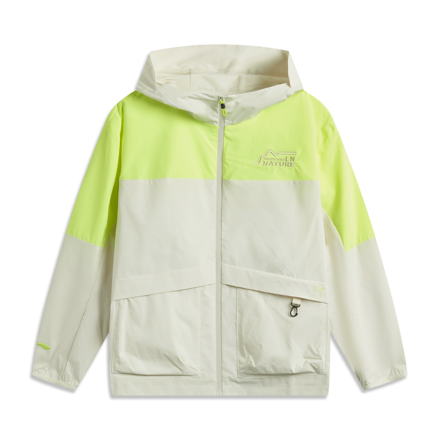 李宁风衣男大童宽松连帽防晒