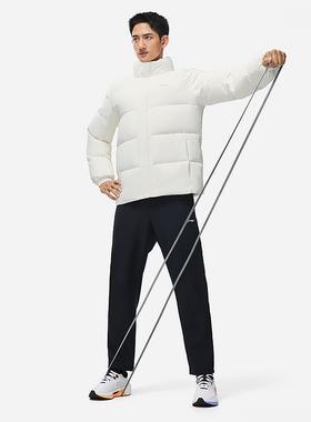 中国李宁羽绒服男子24款健身防泼水立体裁剪短棉衣外套AYMT105