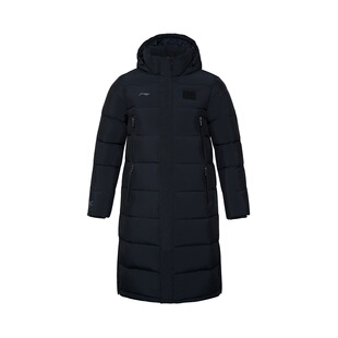 中国李宁冬季新款男子中长款运动休闲连帽防风保暖羽绒服AYMR113