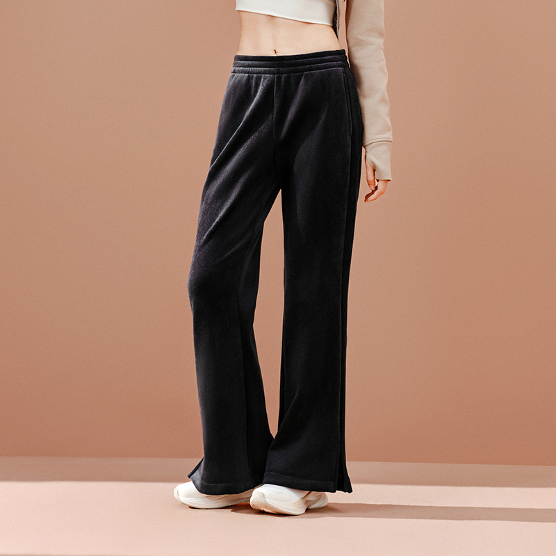 安踏冬季新款女子户外加绒运动裤