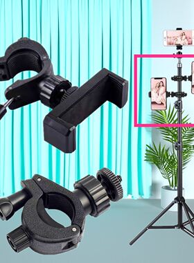 直播扩展机位夹配件三脚架手机增位夹头多功能三多双机位增加器