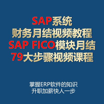 SAP系统 财务月结视频教程 SAP FICO模块月结79大步骤视频课程