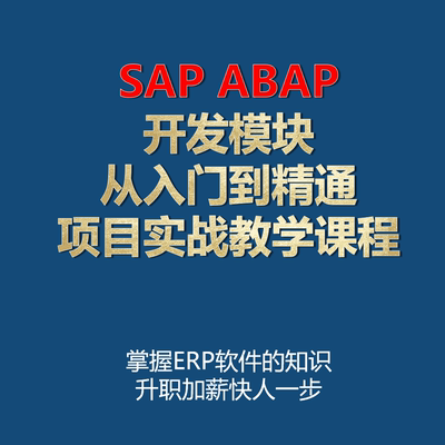 SAP系统视频资料培训教程 ABAP开发模块从入门到精通项目实战教学