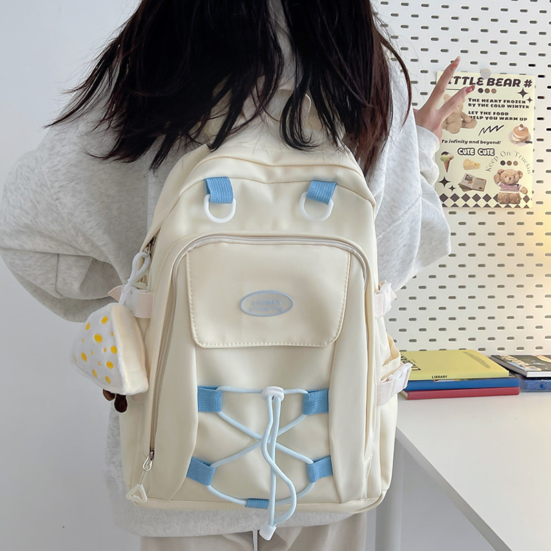 高颜值书包初中女生大容量设计感小众ins小学生双肩包女轻便背包