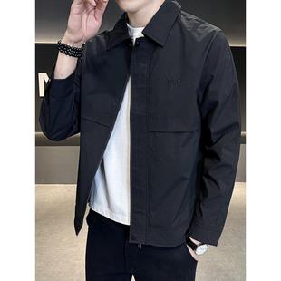 高端行政夹克男上衣春秋季2025新款宽松高端商务休闲男士外套高端