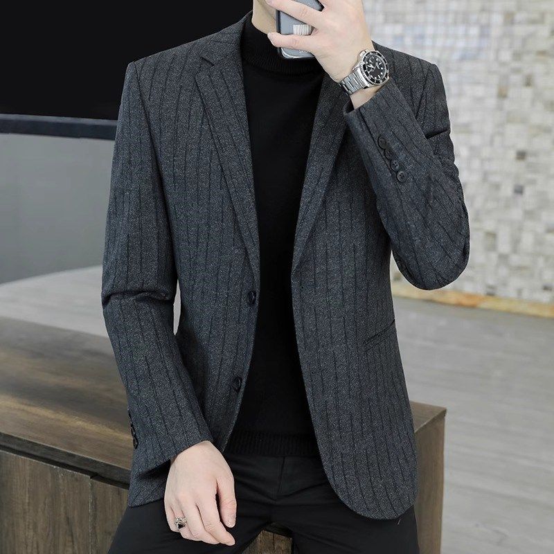 西装外套男春秋季商务休闲结婚礼服韩版修身单件两粒扣小西服上衣