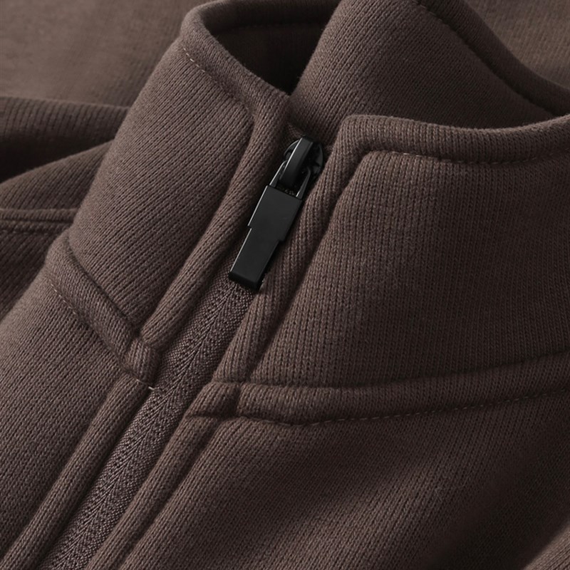 MAROLIO~品质好货!重磅纯色立领开衫卫衣男休闲宽松百搭外套秋冬