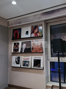 楠竹LP黑胶唱片展示墙CD木条架墙上一字隔板定制