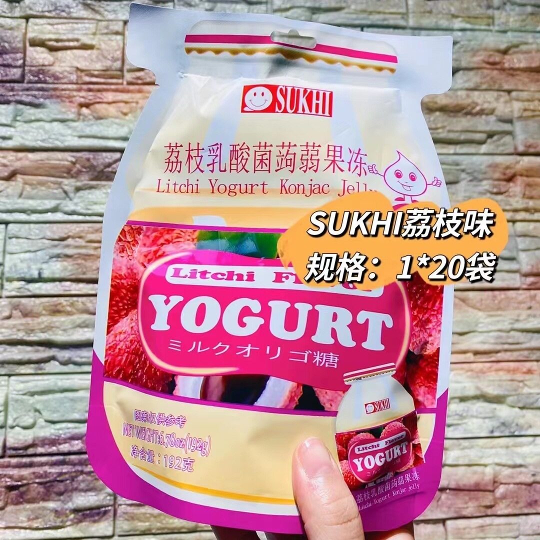 sukhi乳酸菌蒟蒻果冻192g台湾风味果汁布丁葡萄草莓蜜桃网红零食