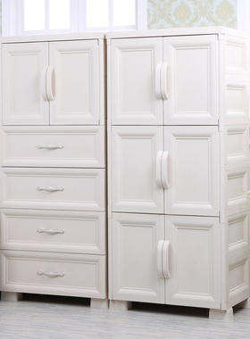 福强开门塑料儿童收纳柜加厚玩具抽屉式储物柜欧式组合婴儿衣柜箱