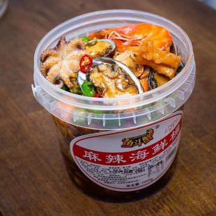 鱼斗蟹即食捞汁海鲜桶开罐即食麻辣海鲜一桶八鲜1.5斤 桶