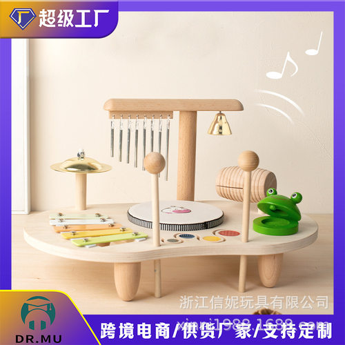 儿童木制打击乐器趣味音乐榉木玩具奥尔夫早教音乐打击拼装玩具