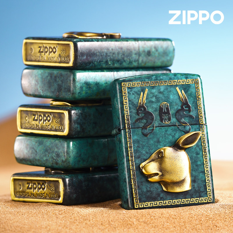 zippo打火机官方正品芝宝复古青铜十二生肖兽首收藏生日礼物男士