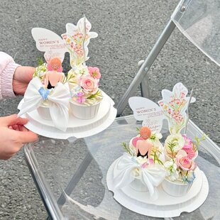 3.8女神节纸杯蛋糕装饰插牌三八妇女节背影女神女王烘焙插件摆件