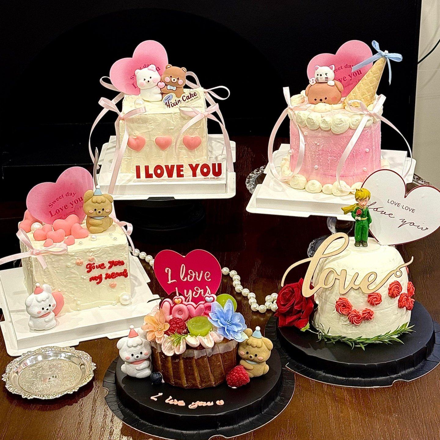 2.14情人节卡通修狗小熊蛋糕装饰摆件情侣告白爱心卡片节日插牌,节庆用品/礼品,节日装扮用品,淘宝优惠券,粉丝福利购,淘宝优惠卷