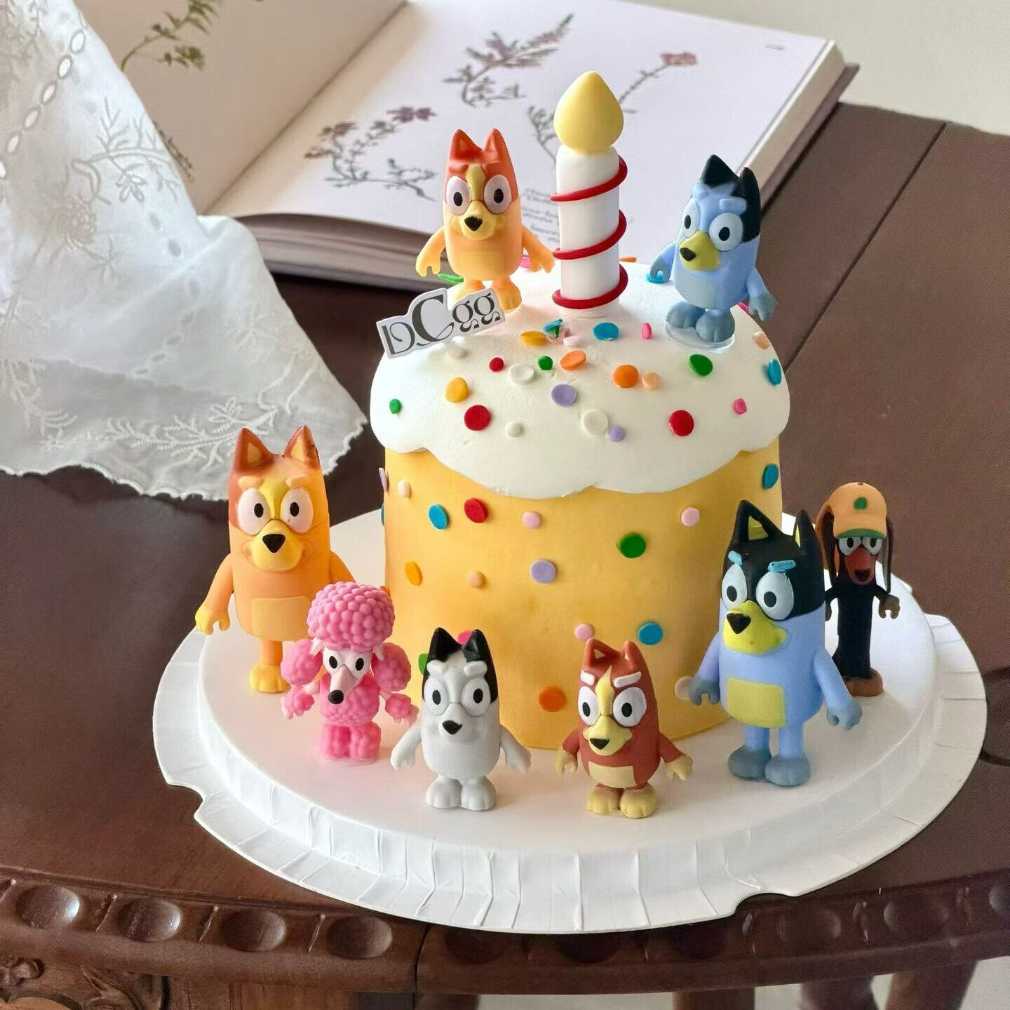 卡通可爱布鲁衣小狗蛋糕装饰狗狗玩偶公仔摆件儿童生日烘焙装扮