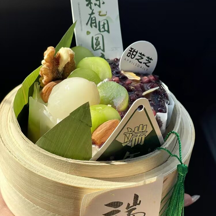 端午节新中式烘焙蛋糕装饰蒸笼