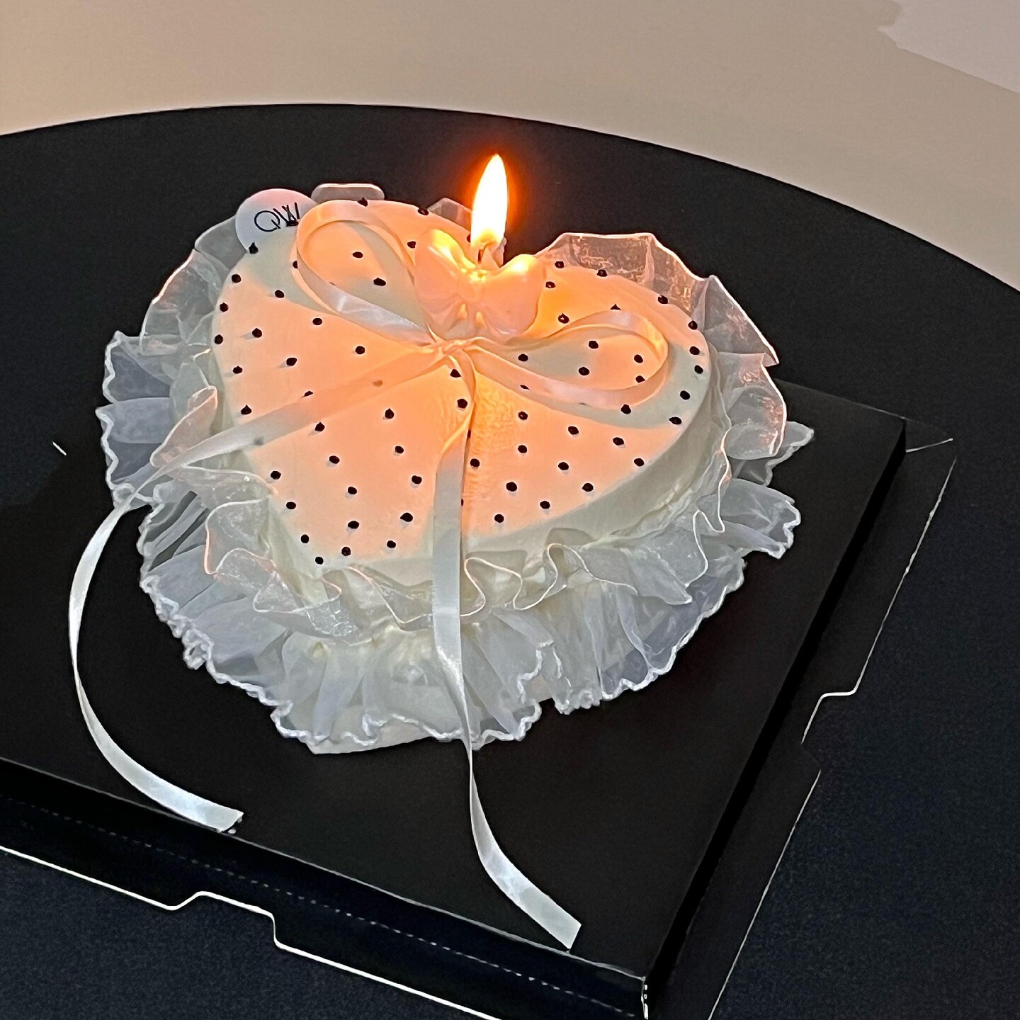 网红白色鱼尾网纱围边波点蝴蝶结蜡烛蛋糕装饰插件仙女生日装扮
