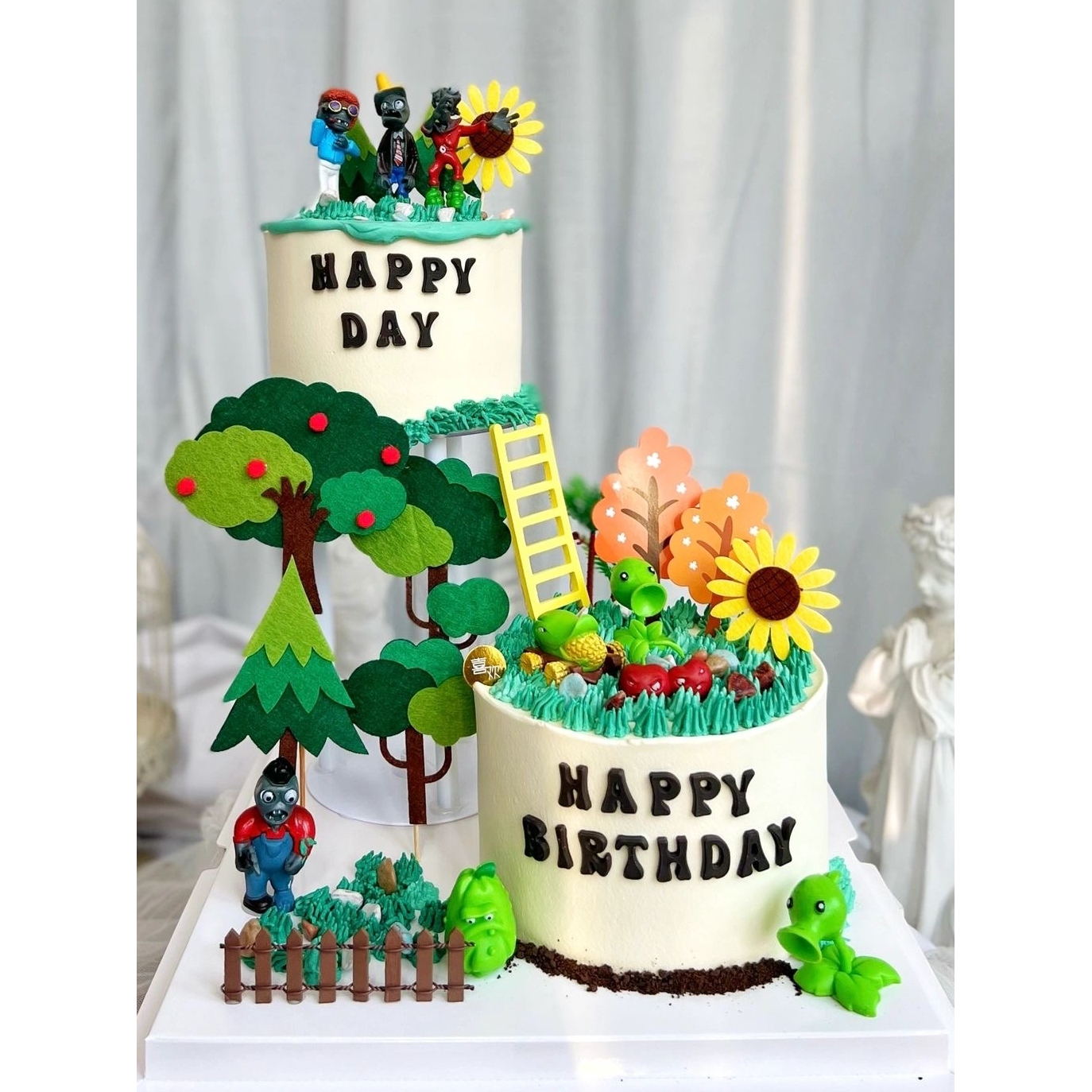 植物大战僵尸蛋糕装饰摆件太阳花向日葵儿童男孩生日装扮插件插牌