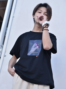 MEOT 左叶 希林娜依高 同款 挥之不去个性印花 短袖tee 男女同款