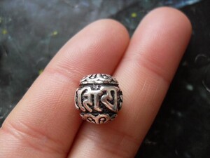 泰银 曼谷银 手工银 925纯银 六字真言配件1.1cm