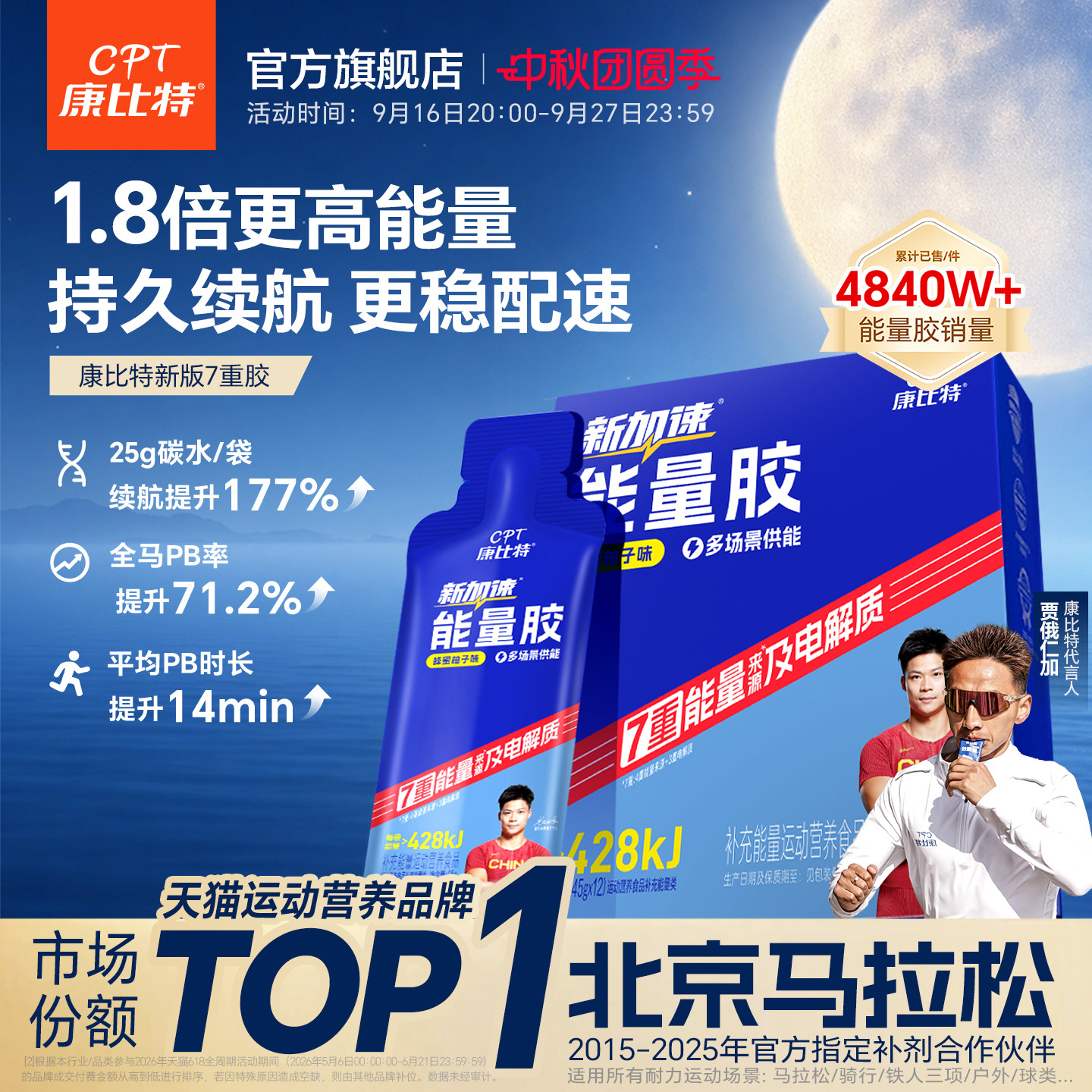 康比特能量胶马拉松跑步骑行补给