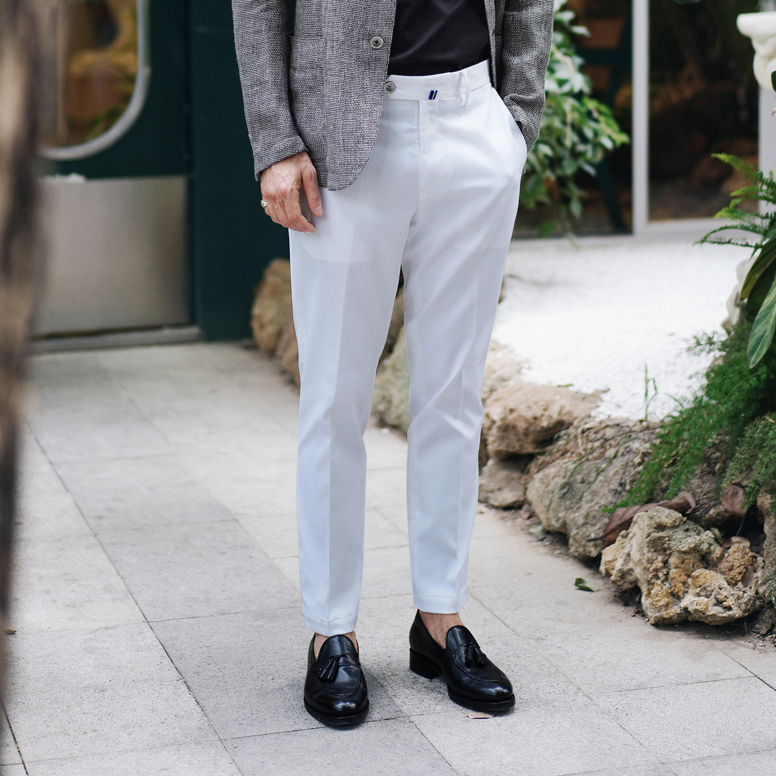 春季新款力荐！NAPOLI高端弹力棉免烫修身九分休闲裤Chino Pants