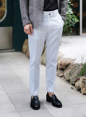春季新款力荐！NAPOLI高端弹力棉免烫修身九分休闲裤Chino Pants